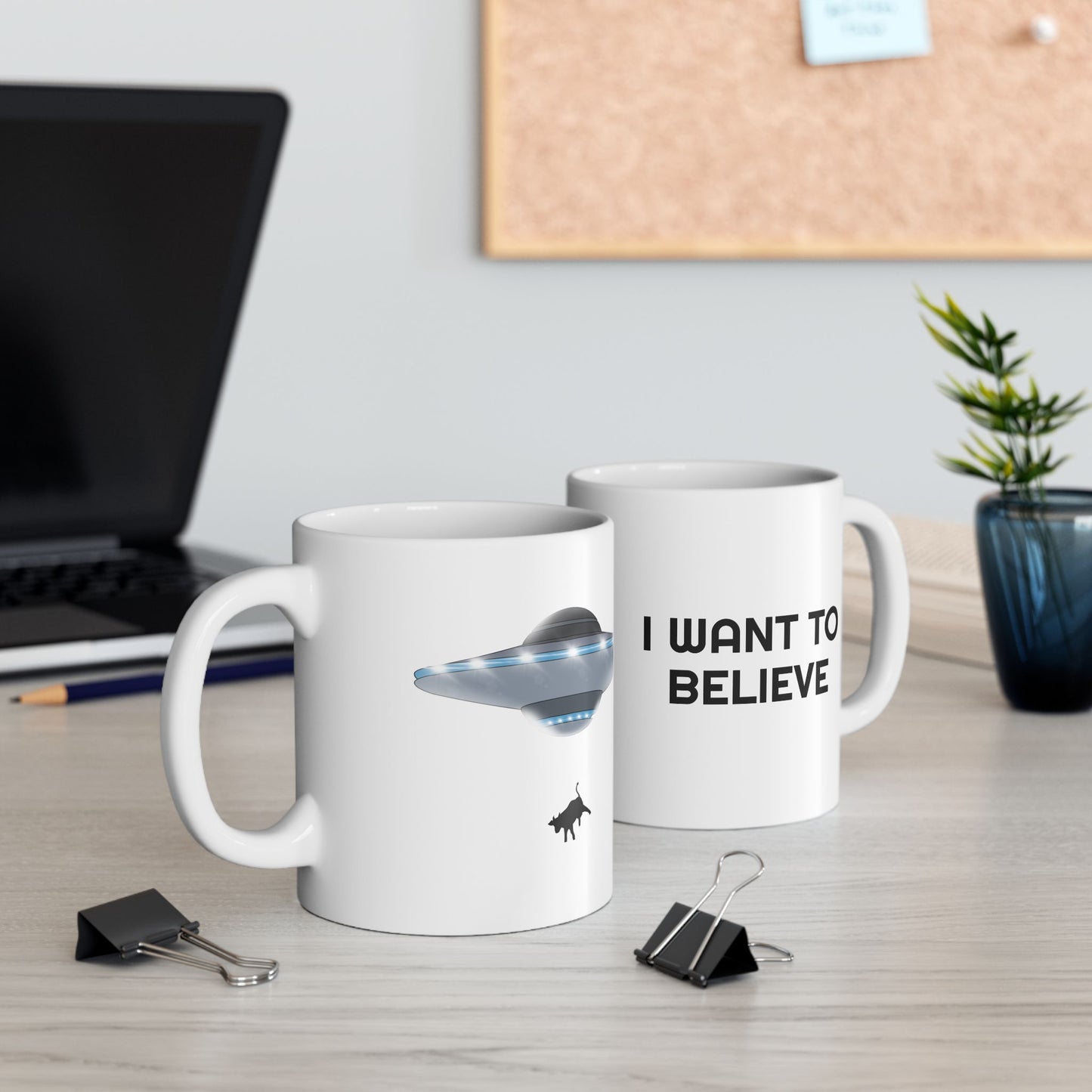 Udderly Abducted UFO Mug - I Want to Believe
