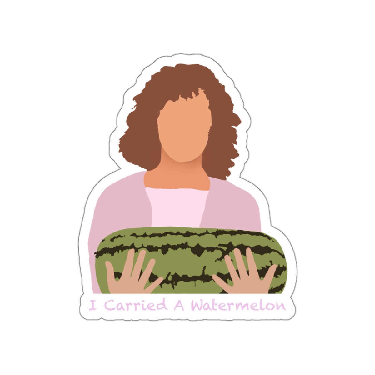 Dirty Dancing movie quote sticker - I Carried A Watermelon - Classic Movie Reference, Fun Vinyl for Laptop, Water Bottle, and More!