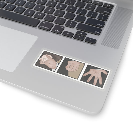 Pride and Prejudice themed image of the first touch and the hand flex - sticker