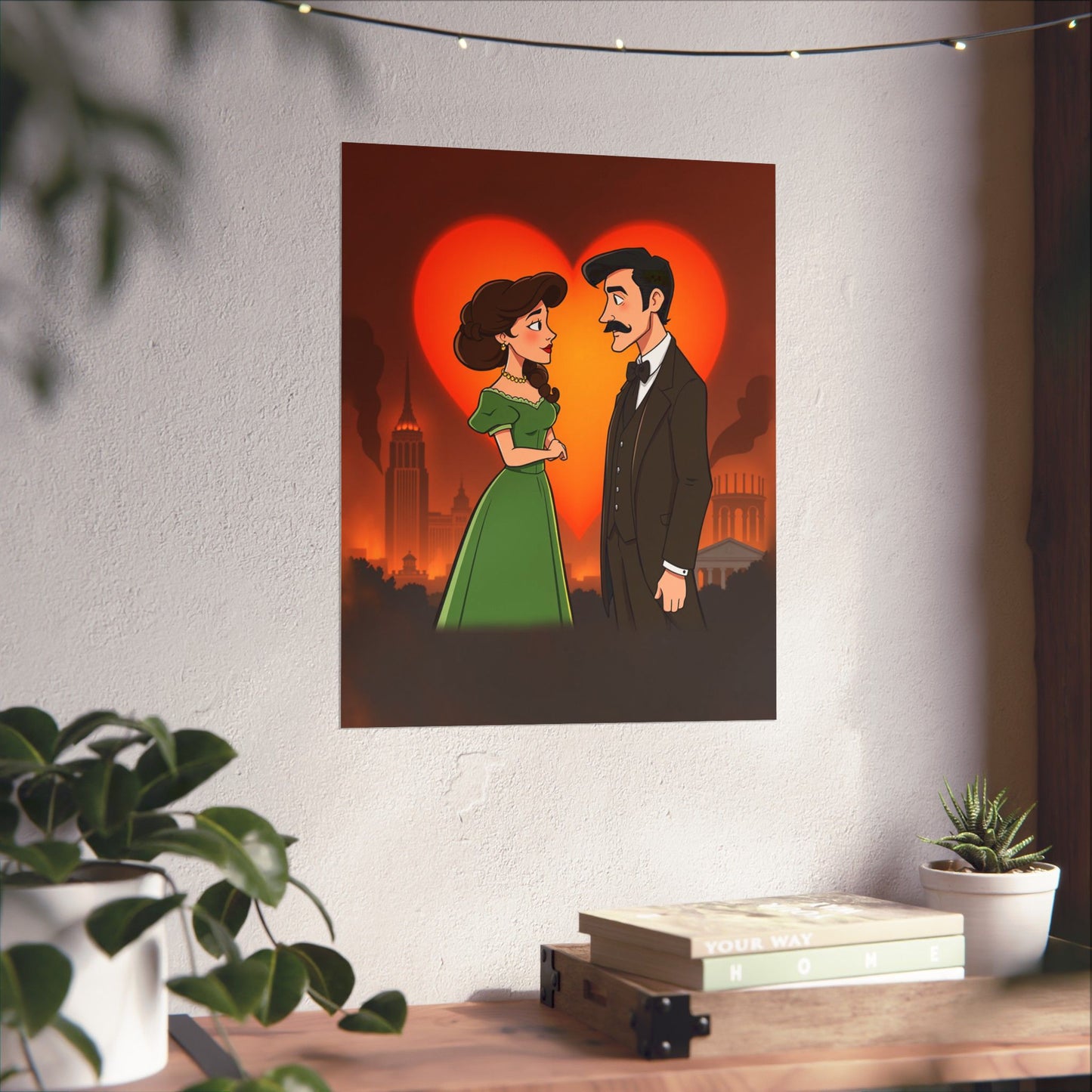 Gone with the Flames – Romantic Matte Poster of Scarlett & Rhett