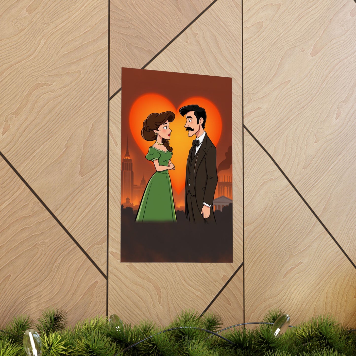 Gone with the Flames – Romantic Matte Poster of Scarlett & Rhett