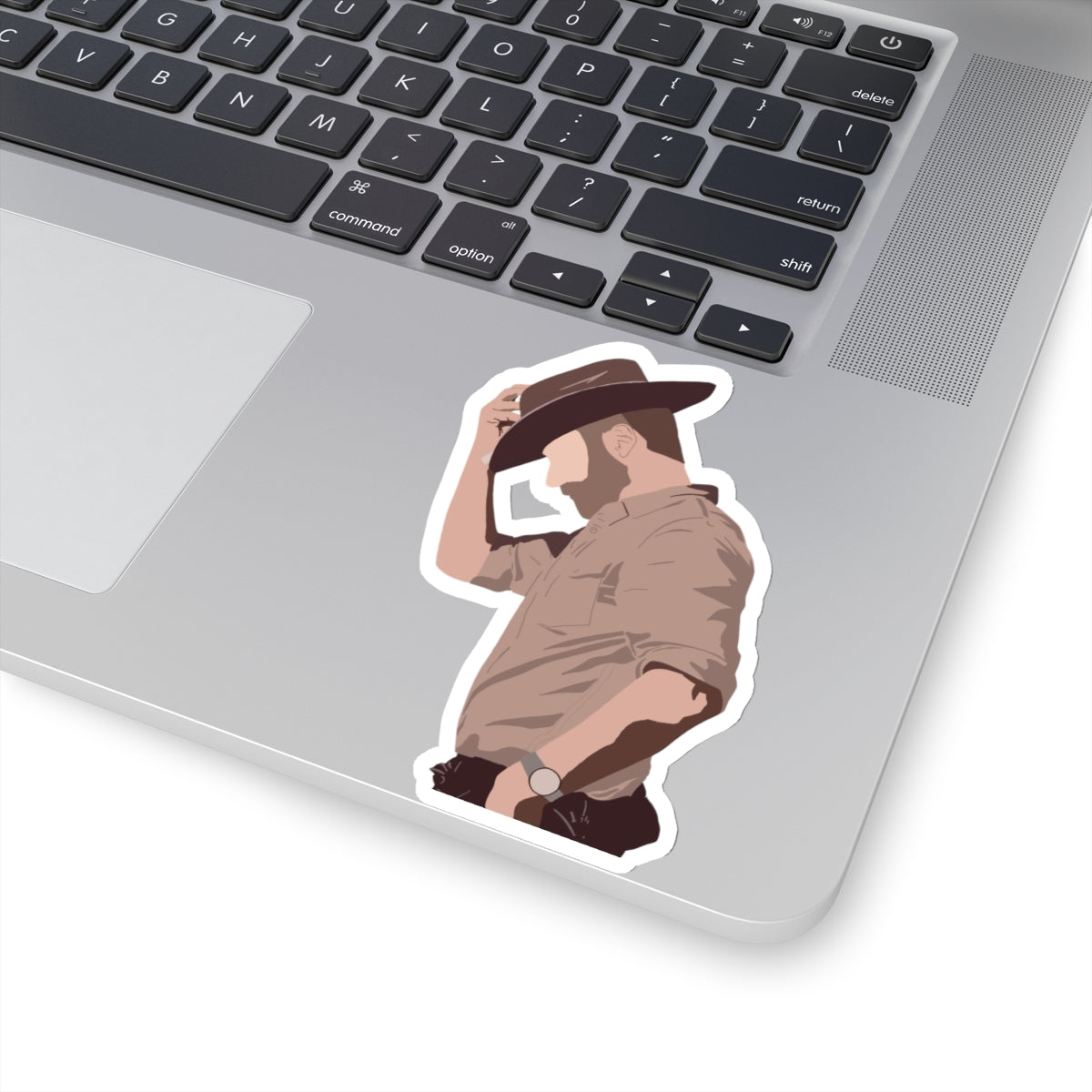 Man wearing a cowboy hat sticker