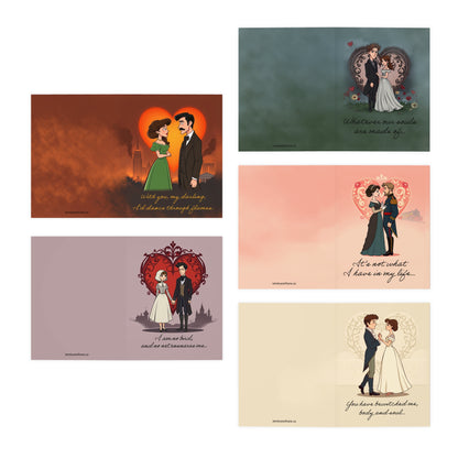 Classic Literary Romance Valentine Cards - Set of 5