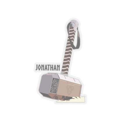 Funny Quote Sticker - What is the name of Thors hammer? Jonathan - Paul Rudd Interview