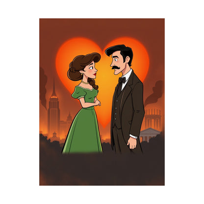 Gone with the Flames – Romantic Matte Poster of Scarlett & Rhett