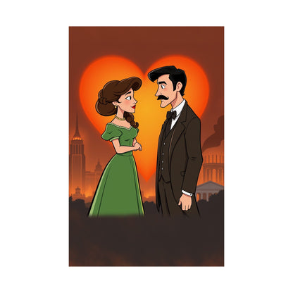 Gone with the Flames – Romantic Matte Poster of Scarlett & Rhett