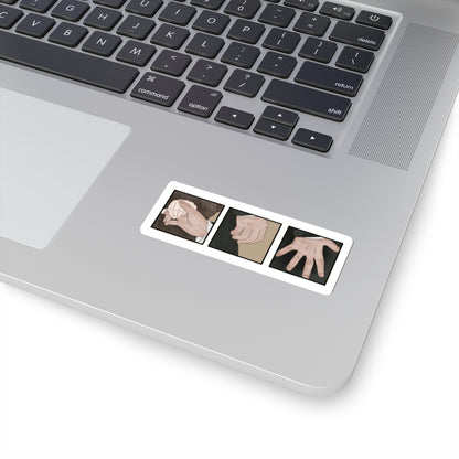 Pride and Prejudice themed image of the first touch and the hand flex - sticker