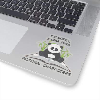 Cute clumsy panda on a book sticker - Gift For Book Lover - Animal Lover - Im Sorry I Only Date Fictional Characters - panda lover - dating