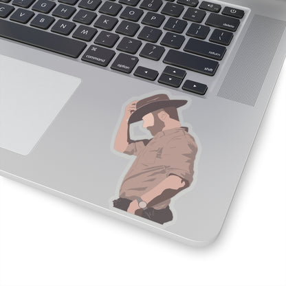 Man wearing a cowboy hat sticker