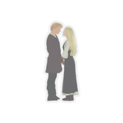 Romantic Princess Bride Sticker - Westley and Buttercup Holding Hands - Watercolor Style - Movie Quote