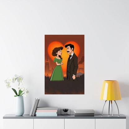 Gone with the Flames – Romantic Matte Poster of Scarlett & Rhett