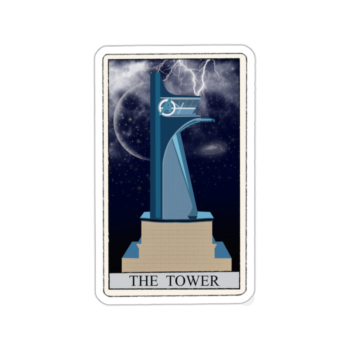 Tarot Card Sticker of The Tower - Pop Culture Tarot Deck