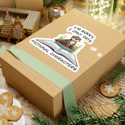 Cute otter on a book sticker - Gift For Book Lover - Animal Lover - Im Sorry I Only Date Fictional Characters - otter lover - dating scene