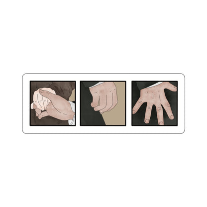 Pride and Prejudice themed image of the first touch and the hand flex - sticker