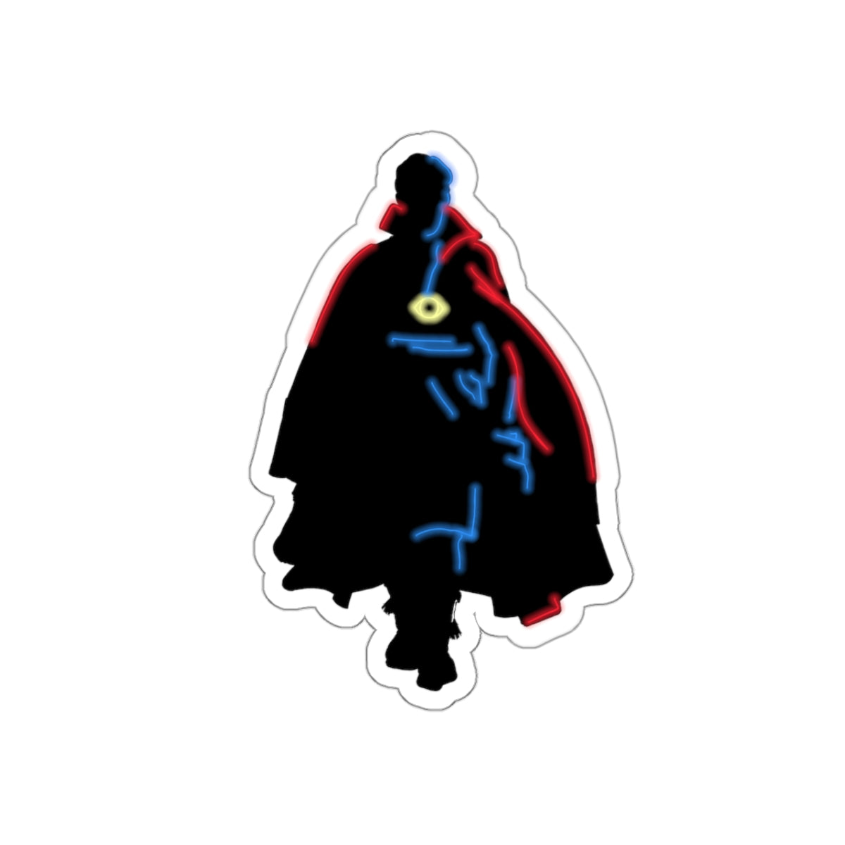 Black, Red and Blue Silhouette of a Strange Magician