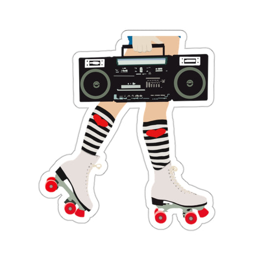 80s Retro Roller Skater With a 1980s Boom Box Sticker