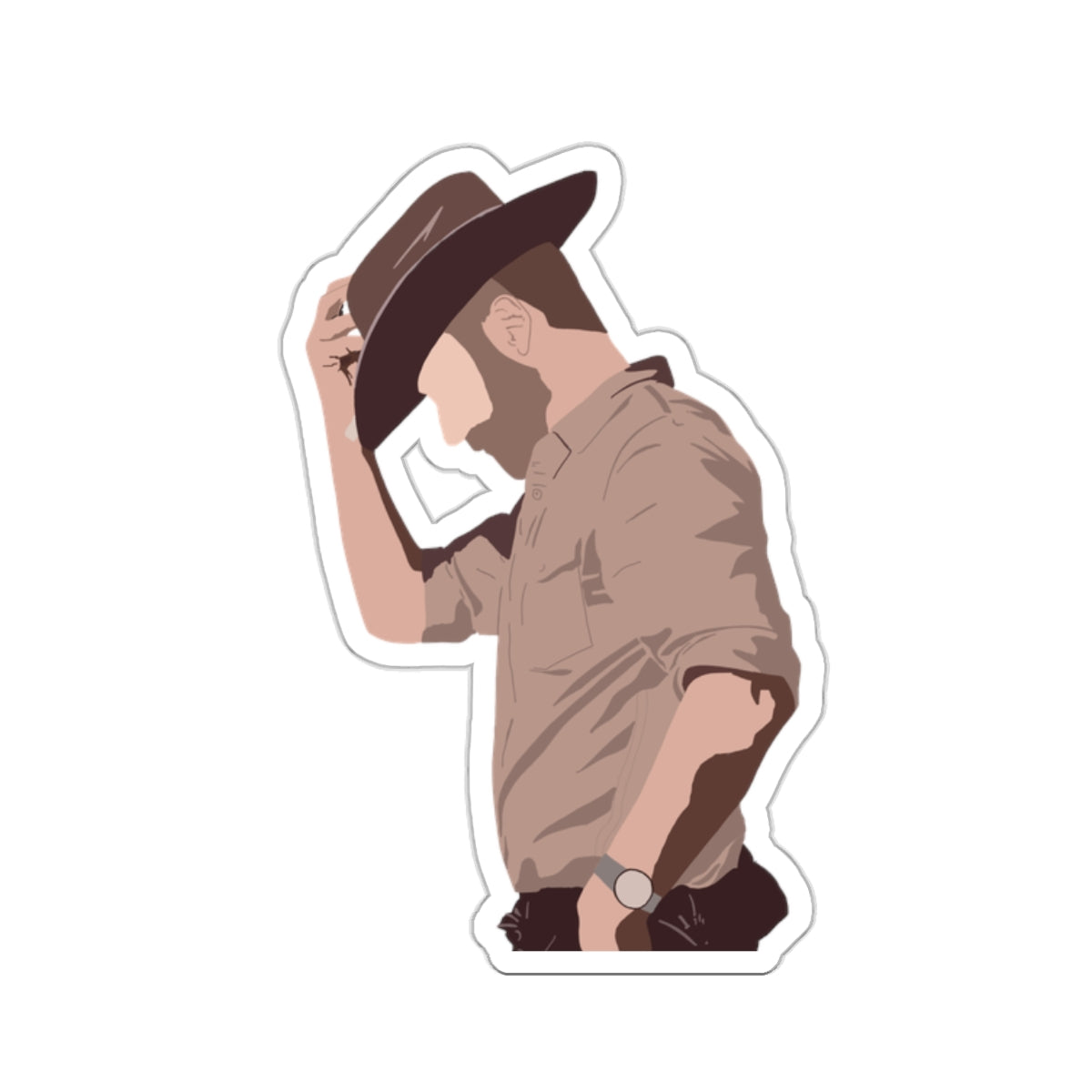 Man wearing a cowboy hat sticker